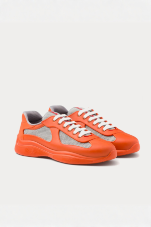 America's Cup Soft Rubber & Bike Fabric Orange Low Top Sneakers